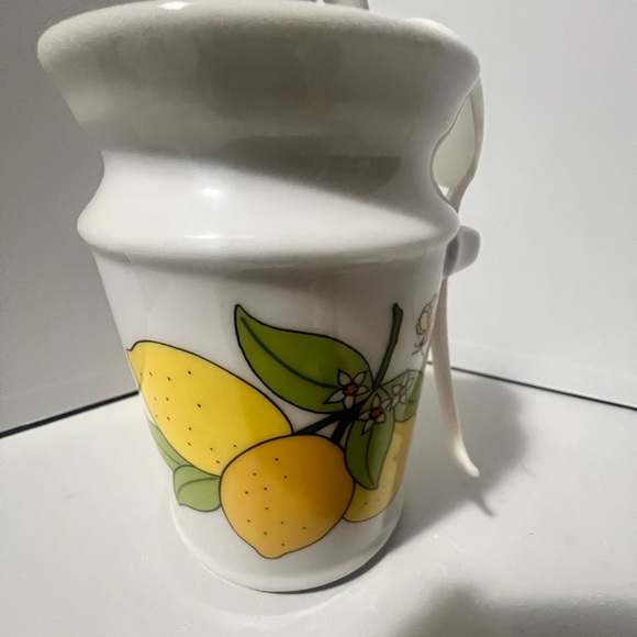 Vintage Retro Sugar Jar Kitsch Lemons Floral Bee 60s Ceramic Japan Lorrie Design - Picture 6 of 11
